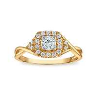 EcoLove 1/2 CTW Lab Grown Diamond Halo Engagement Ring in 10KT Gold