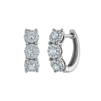 Red Hot Deal 1/2 CTW Lab Grown Diamond Hoop Earrings in 10KT White Gold