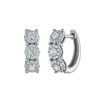 Red Hot Deal 1/2 CTW Lab Grown Diamond Hoop Earrings in 10KT White Gold