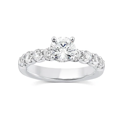 Red Hot Deal 2 CTW Lab Grown Diamond Engagement Ring in 10KT White Gold