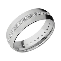 Lashbrook 10KT White Gold Satin Polished Finish Band with 1.02 CTW Lab Grown Diamonds