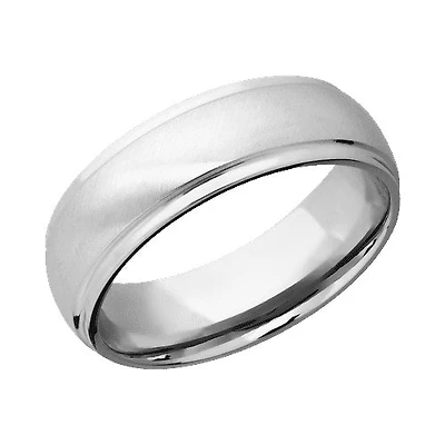 Lashbrook 10KT White Gold Band with Angled Satin Polished Finish