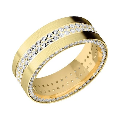 Lashbrook 10KT Yellow Gold Satin Finish Band with 2.31 CTW Lab Grown Diamonds