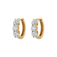 Signature EcoLove 2 CTW Lab Grown Diamond Hoop Earrings in 14KT Yellow Gold
