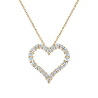 Signature EcoLove 1 CTW Lab Grown Diamond 18-inch Heart Pendant in 14KT Yellow Gold