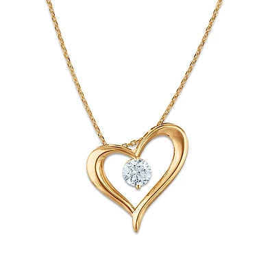 Signature EcoLove 1/2 CTW Lab Grown Diamond Heart Pendant in 14KT Gold