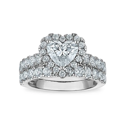 Signature EcoLove 3 CTW Lab Grown Diamond Bridal Set in 14KT White Gold