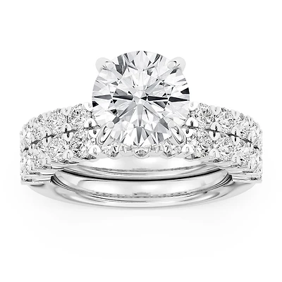 Signature EcoLove Diamond Dreams 4-3/4 CTW 100 Facet Centurion Lab Grown Diamond Bridal Set in Platinum