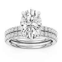 Signature EcoLove Diamond Dreams 4 CTW  100 Facet Centurion Lab Grown Diamond Bridal Set in Platinum