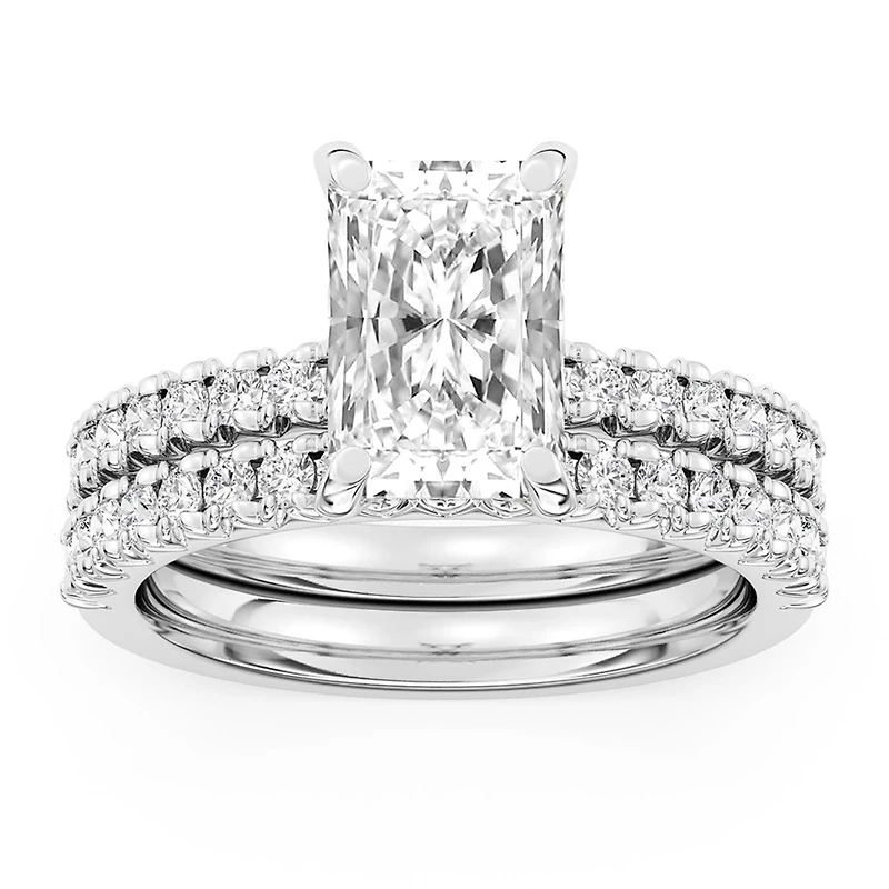 Signature EcoLove Diamond Dreams 3-1/4 CTW 100 Facet Centurion Lab Grown Diamond Bridal Set in Platinum