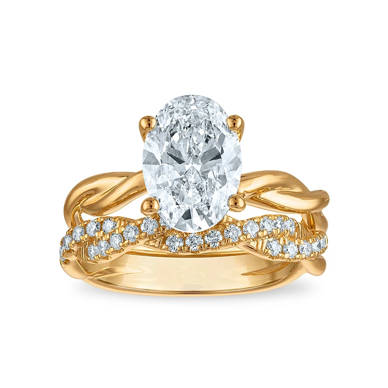 Signature EcoLove 3 CTW Lab Grown Diamond Bridal Set in 14KT Yellow Gold