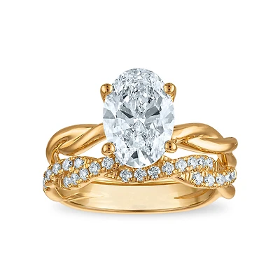 Signature EcoLove 3 CTW Lab Grown Diamond Bridal Set in 14KT Yellow Gold