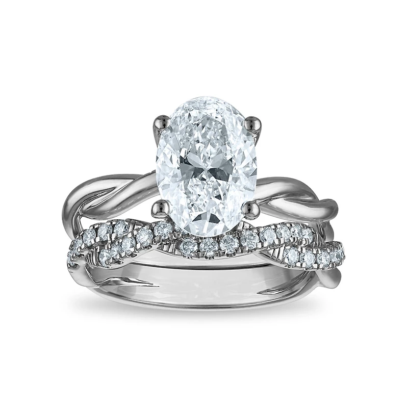 Signature EcoLove 3 CTW Lab Grown Diamond Bridal Set in 14KT White Gold