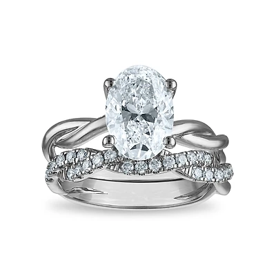 Signature EcoLove 3 CTW Lab Grown Diamond Bridal Set in 14KT White Gold