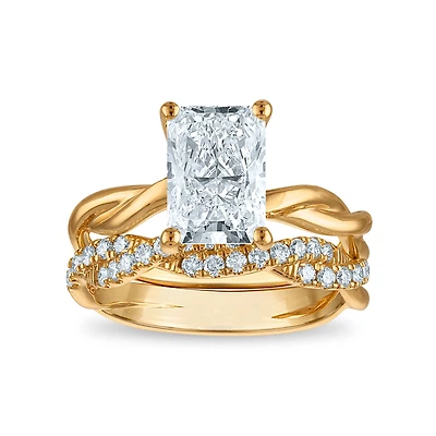 Signature EcoLove 3 CTW Lab Grown Diamond Bridal Set in 14KT Yellow Gold