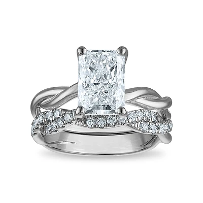 Signature EcoLove 3 CTW Lab Grown Diamond Bridal Set in 14KT White Gold