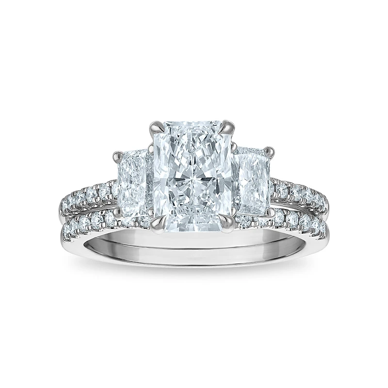 Signature EcoLove 2-1/2 CTW Lab Grown Diamond Three Stone Bridal Set in 14KT White Gold