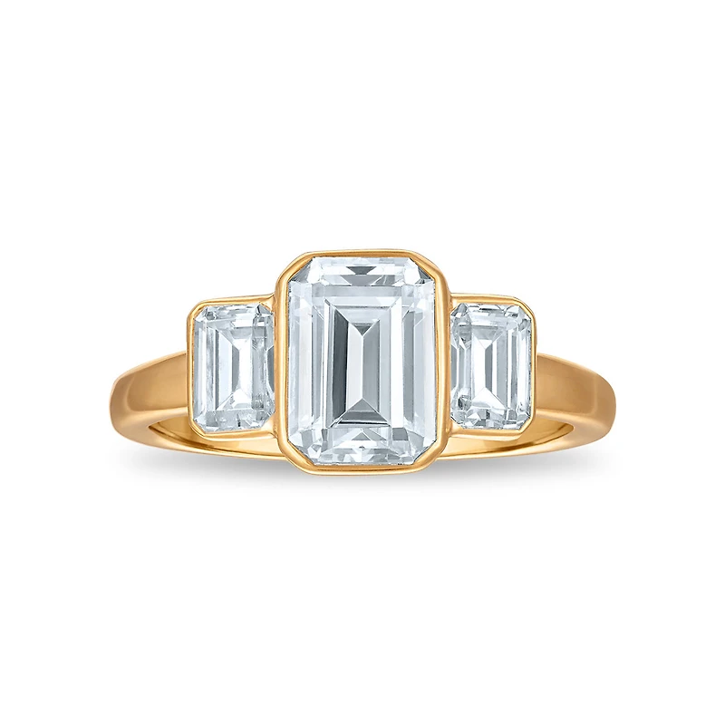Signature EcoLove 3 CTW Lab Grown Diamond Three Stone Ring in 14KT Yellow Gold