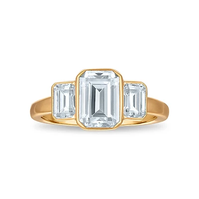 Signature EcoLove 3 CTW Lab Grown Diamond Three Stone Ring in 14KT Yellow Gold