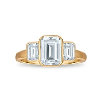 Signature EcoLove 3 CTW Lab Grown Diamond Three Stone Ring in 14KT Yellow Gold
