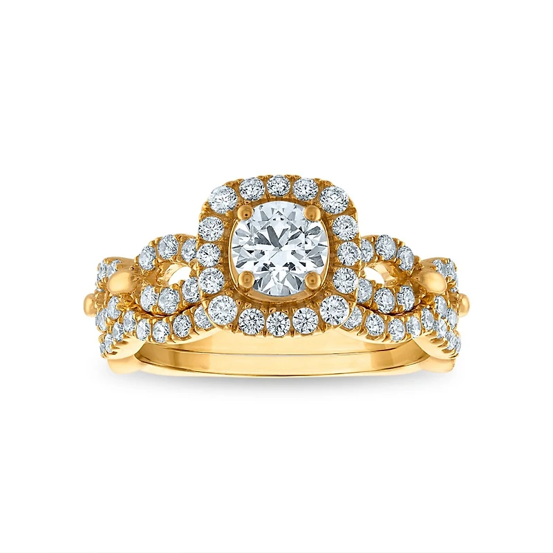 LoveSong EcoLove 1-1/2 CTW Lab Grown Diamond Bridal Set in 10KT Gold