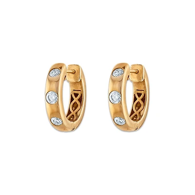 LoveSong 3/4 CTW Lab Grown Diamond Hoop Huggie Earrings in 18KT Gold Vermeil