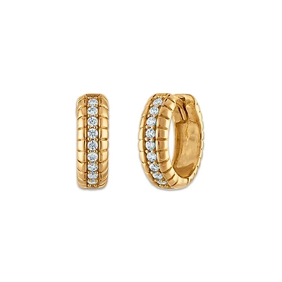 LoveSong 1/5 CTW Lab Grown Diamond Hoop Huggie Earrings in 18KT Gold Vermeil