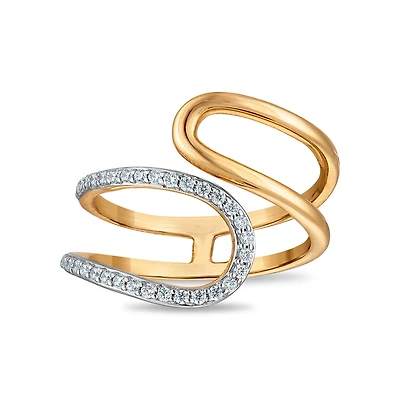 LoveSong 1/4 CTW Lab Grown Diamond Ring in 18KT Gold Vermeil. Size 7