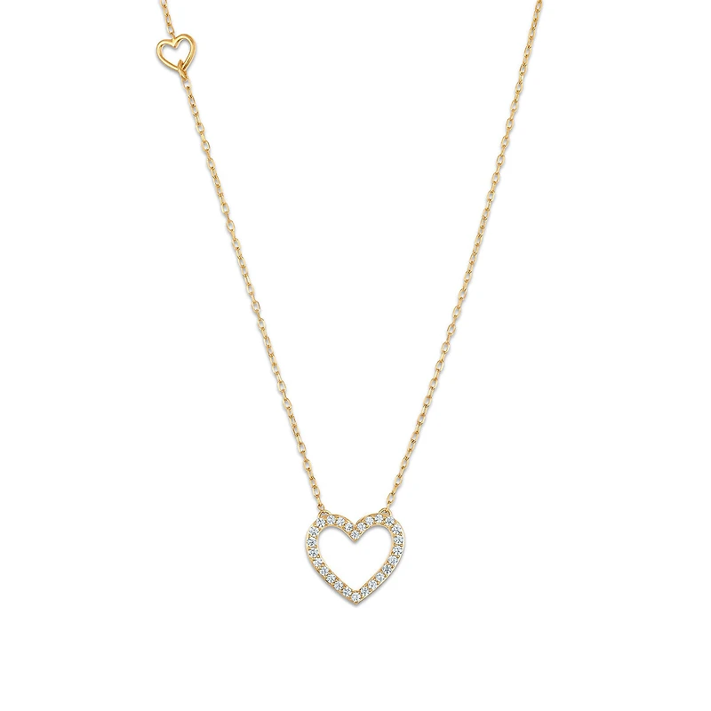 LoveSong 1/4 CTW Lab Grown Diamond Heart Necklace in 18KT Gold Vermeil