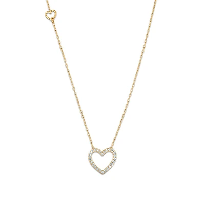 LoveSong 1/4 CTW Lab Grown Diamond Heart Necklace in 18KT Gold Vermeil