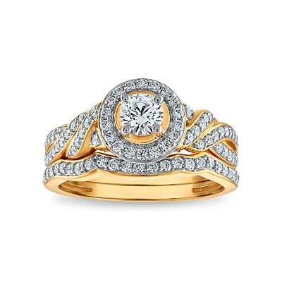 LoveSong EcoLove 1 CTW Lab Grown Diamond Bridal Set in 10KT Yellow Gold