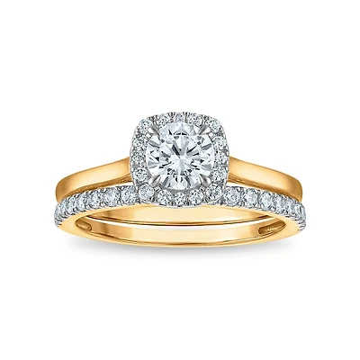 LoveSong EcoLove 1 CTW Lab Grown Diamond Bridal Set in 10KT Gold