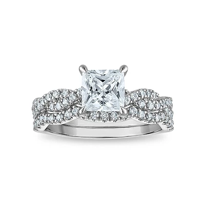 LoveSong EcoLove 1-1/5 CTW Lab Grown Diamond Bridal Set in 10KT White Gold