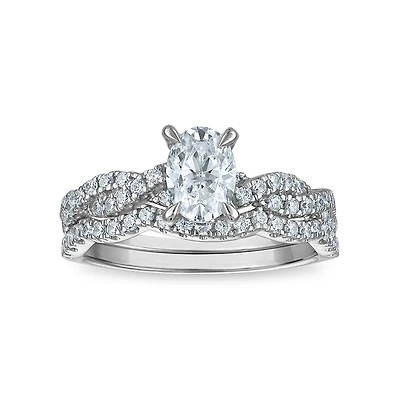 LoveSong EcoLove 1-1/5 CTW Lab Grown Diamond Bridal Set in 10KT White Gold
