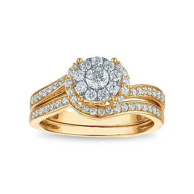 LoveSong EcoLove 5/8 CTW Lab Grown Diamond Bridal Set in 10KT Yellow Gold