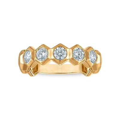 LoveSong 3/4 CTW Lab Grown Diamond Ring in 18KT Gold Vermeil. Size 7