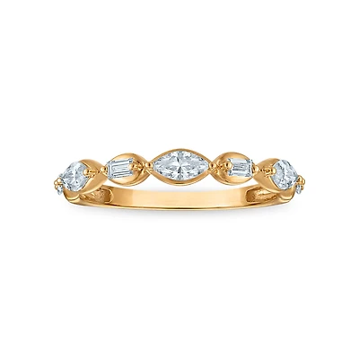 LoveSong 1/2 CTW Lab Grown Diamond Ring in 18KT Gold Vermeil. Size 7