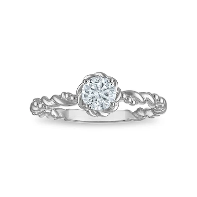 LoveSong EcoLove 1/2 CTW Lab Grown Diamond Promise Ring in Rhodium Plated Sterling Silver