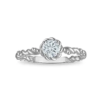 LoveSong EcoLove 1/2 CTW Lab Grown Diamond Promise Ring in Rhodium Plated Sterling Silver