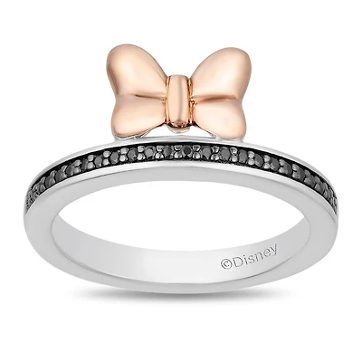 Disney Natural Diamond Accent Minnie Mouse Ring in Sterling Silver. Size 7