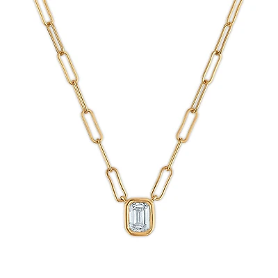 EcoLove 1/3 CT Lab Grown Diamond 18-inch Necklace in Gold Plated Sterling Silver