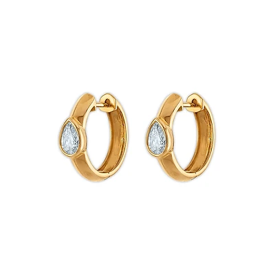 EcoLove 1/2 CTW Lab Grown Diamond Hoop Earrings in 10KT Yellow Gold