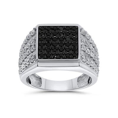 2 CTW Natural Diamond Fashion Ring in Rhodium Plated Sterling Silver