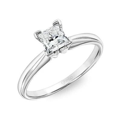 Signature Certificate EcoLove 2-1/2 CTW Princess Cut Lab Grown Natural Diamond Solitaire Ring in 14KT White Gold