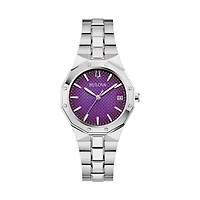 Bulova Prestige 32MM Purple Dial Stainless Steel Watch. 96M168