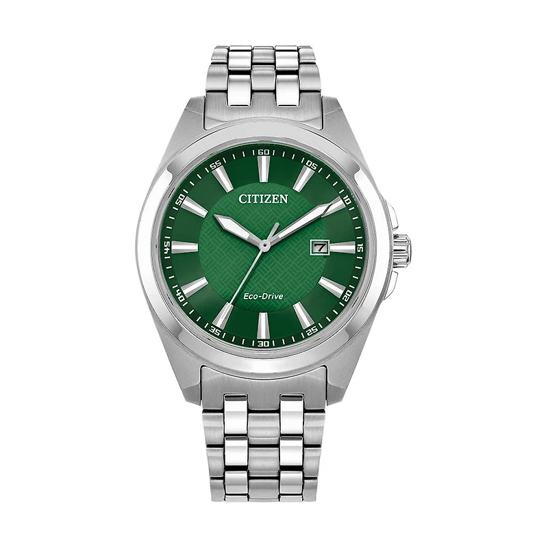 Citizen Peyten 41MM Green Dial Stainless Steel Watch. BM7530-50X