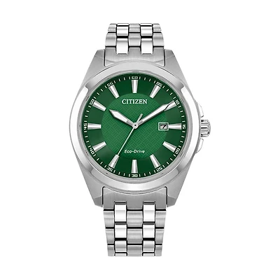 Citizen Peyten 41MM Green Dial Stainless Steel Watch. BM7530-50X