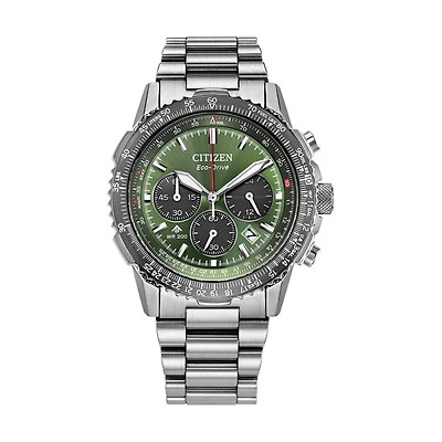 Citizen Promaster Navihawk 40MM Green Dial with Stainless Steel Band. CA4664-60W