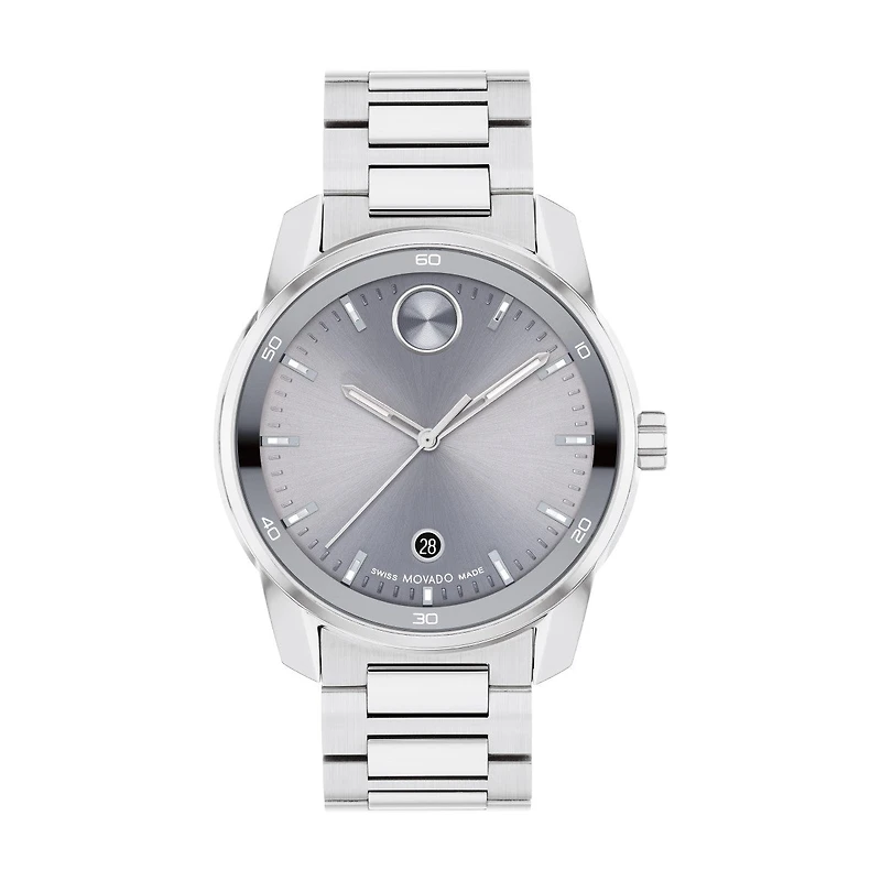 Movado BOLD Verso 42MM Grey Dial Stainless Steel Watch. 3601204