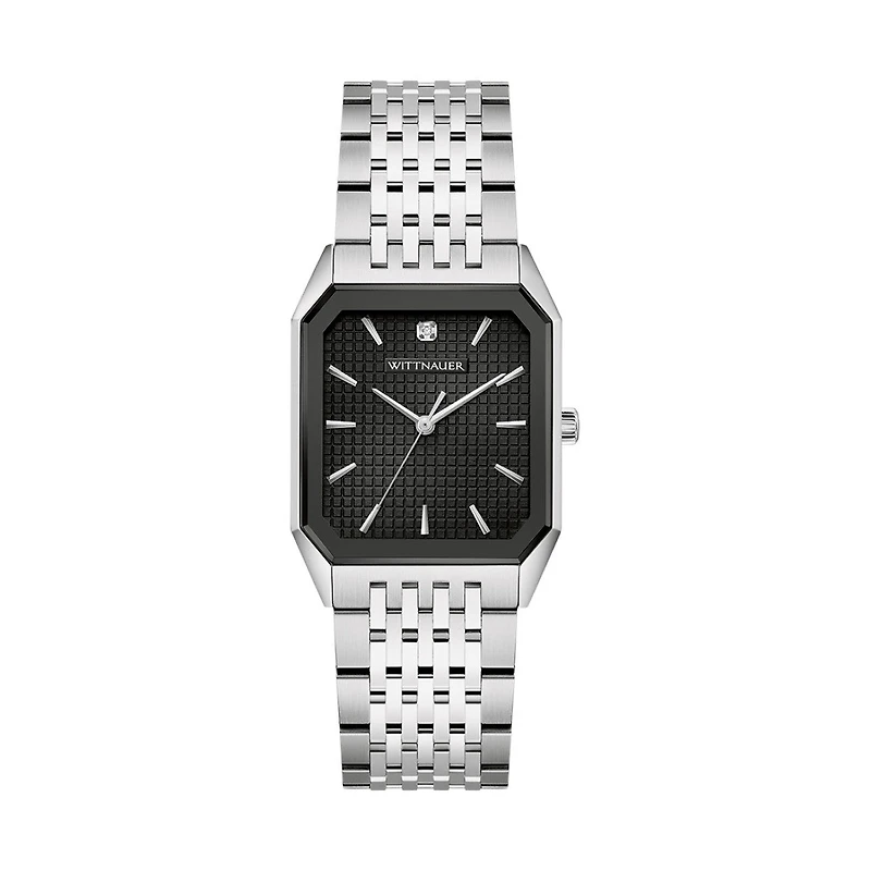 Wittnauer Omni Black Diamond Dial Stainless Steel Watch. WN3111